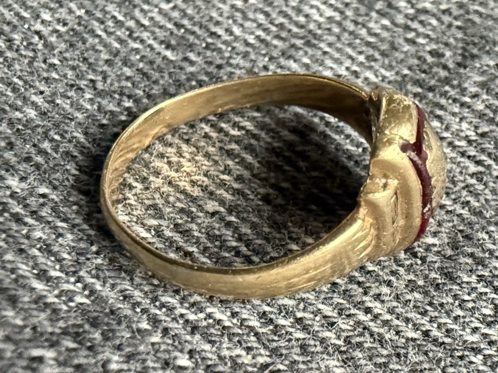 Vintage Art Deco 10k Solid Gold Ruby Fraternal Sc… - image 13
