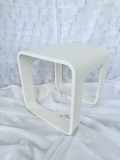 Vintage White Square MODERN CONTEMPORARY End Table OPEN Corian Stone Art Display
