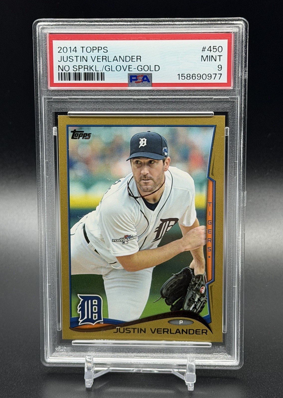 2014 Topps Gold SP Justin Verlander /2104 PSA 9 Low Pop
