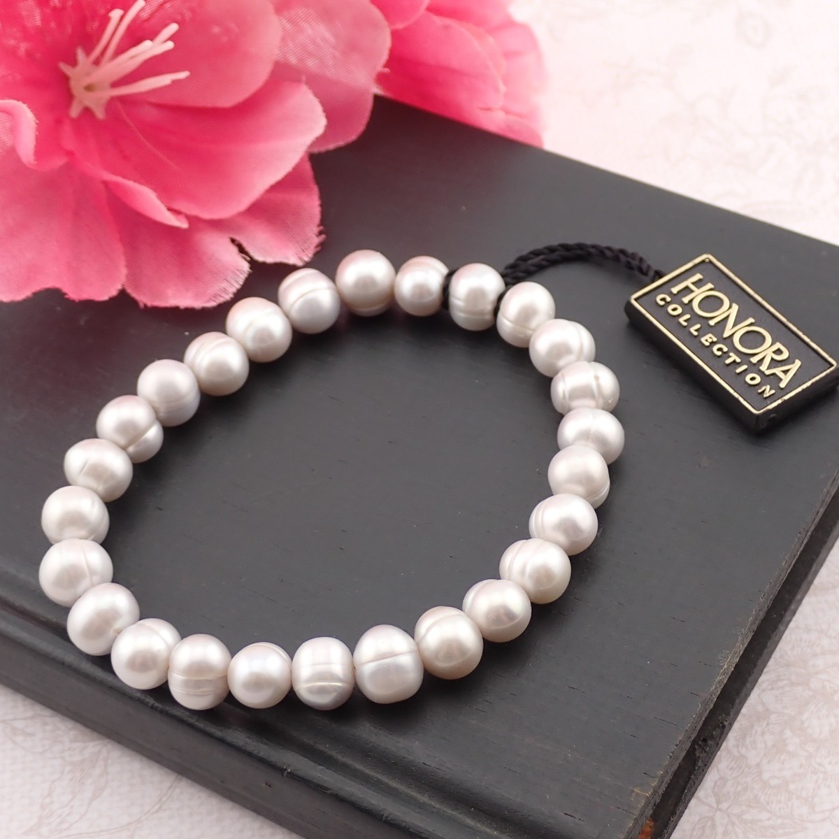 Vintage Honora Silverish White Baroque Cultured Pearl 6 1/2 