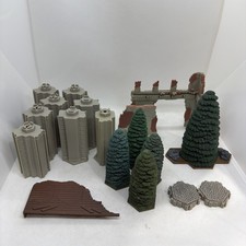 Heroscape Marvel Terrain Lot Columns Building Walls Pine Trees Hex Tiles 16 pc