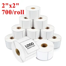 2"x2" Square Direct Thermal Labels Self Adhesive 700/Roll DIY for Zebra & Rollo