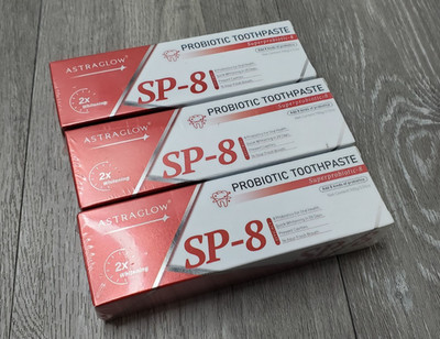 Astraglow SP-8 Probiotic Toothpaste 100g Whitening Fresh Breath (3 pack)