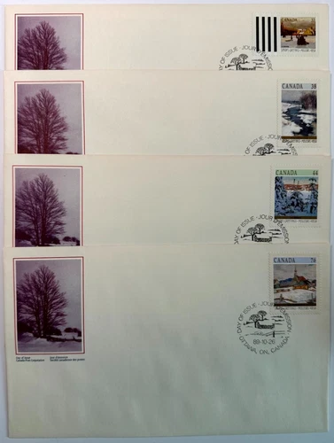 Canada 1989 #1256 Christmas (Winter landscapes) Stamp FDC Set MNH
