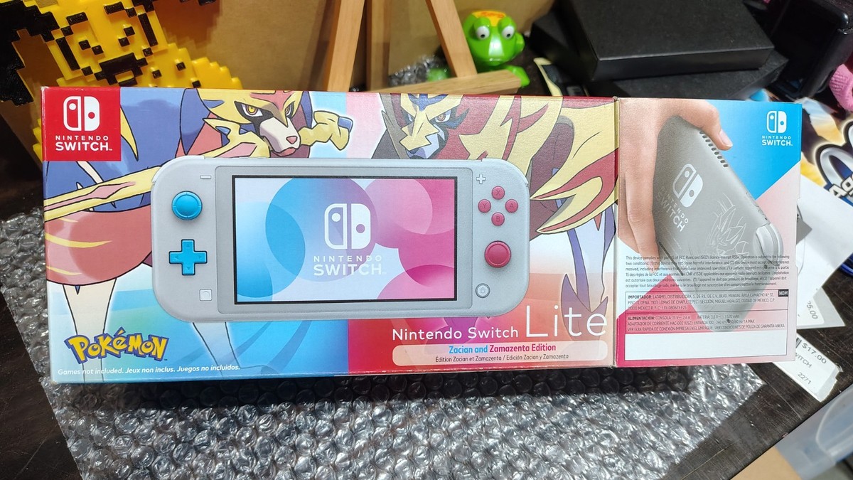 Nintendo Switch Lite Pokemon Zacian Zamazenta Edition Complete Box