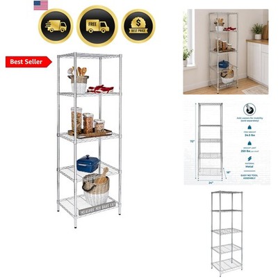 5-Tier Heavy Duty Adjustable Shelving Unit, 250-lb Per Shelf NSF Certified Me...