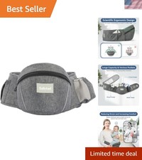 Stylish Grey Baby Carrier with Extended Waistband - Ergonomic for Active Parents