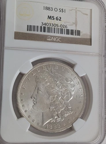 1883-O Morgan Silver Dollar NGC MS 62 US Mint $1 Coin New Orleans Mint Beauty!