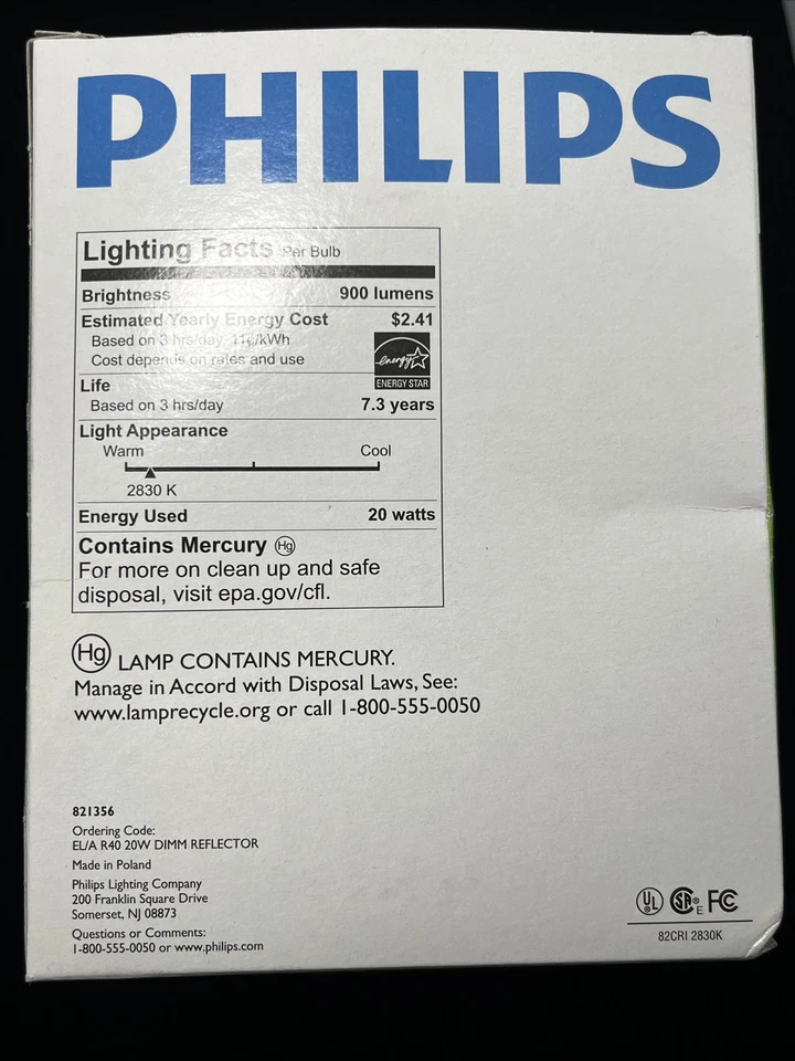 ⚡️1⚡️Philips Marathon Energy Saver Reflector Flood 20W = 75W Dimmable - Image 4 of 4