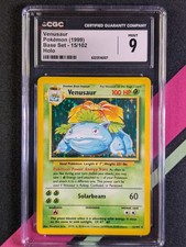 Venusaur #15 Holo - 1999 Pokemon Base Set - CGC 9 Mint on eBay