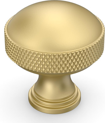 Amerdeco 10 Pack Brushed Gold knurled Cabinet Knobs Single Hole Cabinet Pulls 1.