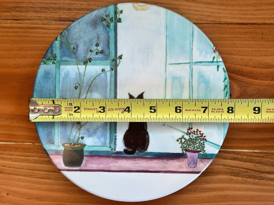 Bandeja trivet melamina vintage italiana Mebel gato negro en ventana Catherine Piret Foto 4 de 4