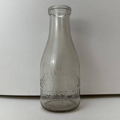 Quart Embossed Milk Bottle Ideal Dairy TRAVERSE CITY MICHIGAN MI