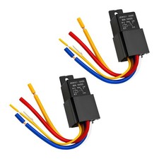 2 PCS Car Relay with Harness, 5-Pin 80A 12V On/Off Normally Open SPDT Relay S...