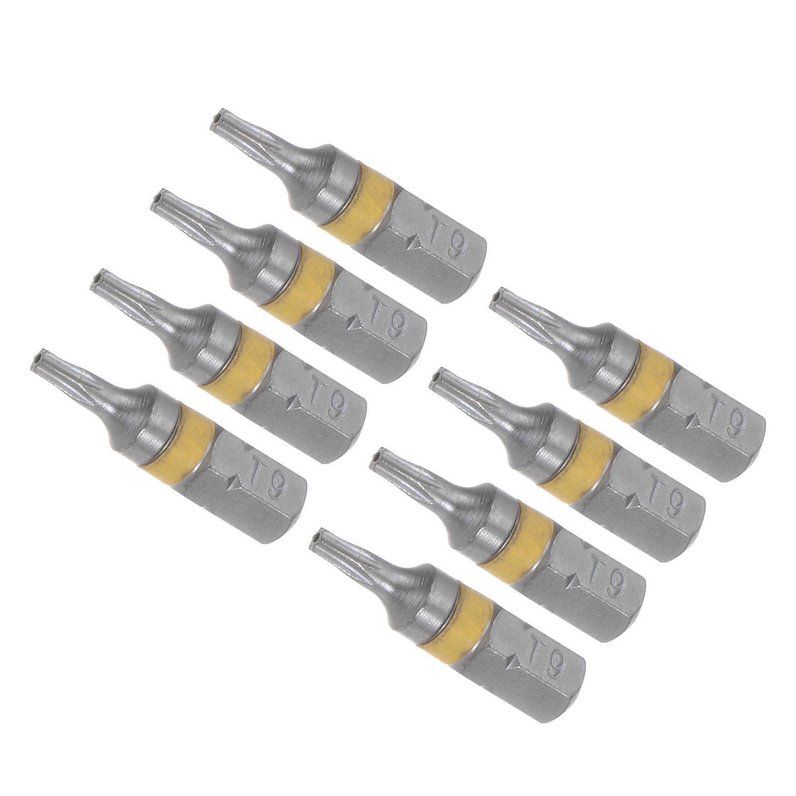 8pcs T9 S2 Steel Torx Screwdriver Bits 25mm 1/4