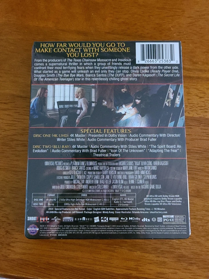Ouija 4K Ultra HD and Blu-ray STEELBOOK Brand New Factory Sealed - Image 2 of 2