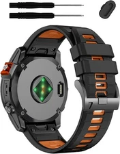 ZPJPPLX 26MM Quick fit Watch Band Compatible with tactix8 Fenix8 Black Orange 