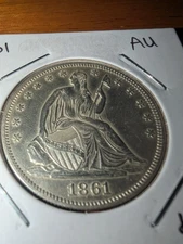 Stunning 1861 Seated Liberty Half Dollar Almost Uncirculated AU Coin