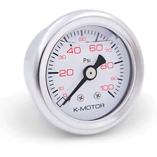 Liquid Filled Fuel Pressure Gauge Compatible with HONDA/ACURA 1/8 NPT (Black)