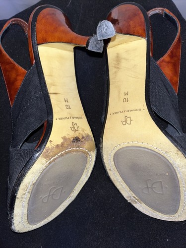 Donald J. Pliner Peep Toe Sling Back Cuban Heel Mix Tones Size 10M Woman's - Picture 8 of 14