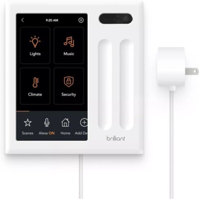 Brilliant Smart Home Control 2 Light Switch Plug In Panel BHW-120US-WH2 - NEW