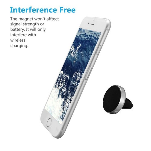 Auto KFZ Handyhalter Magnetisch,360° Drehung,für iPhone,Smartphones,Silber - Zdjęcie 2 z 3