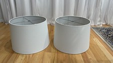 White Linen Large Drum Lamp Shade 14" Top x 16" Bottom x 11" High 14"x16"x11"