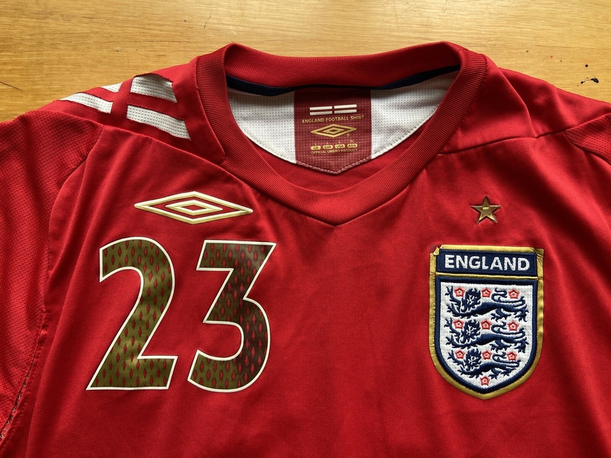 ENGLAND 2006 2008 AWAY FOOTBALL SHIRT SOCCER JERSEY UMBRO sz L