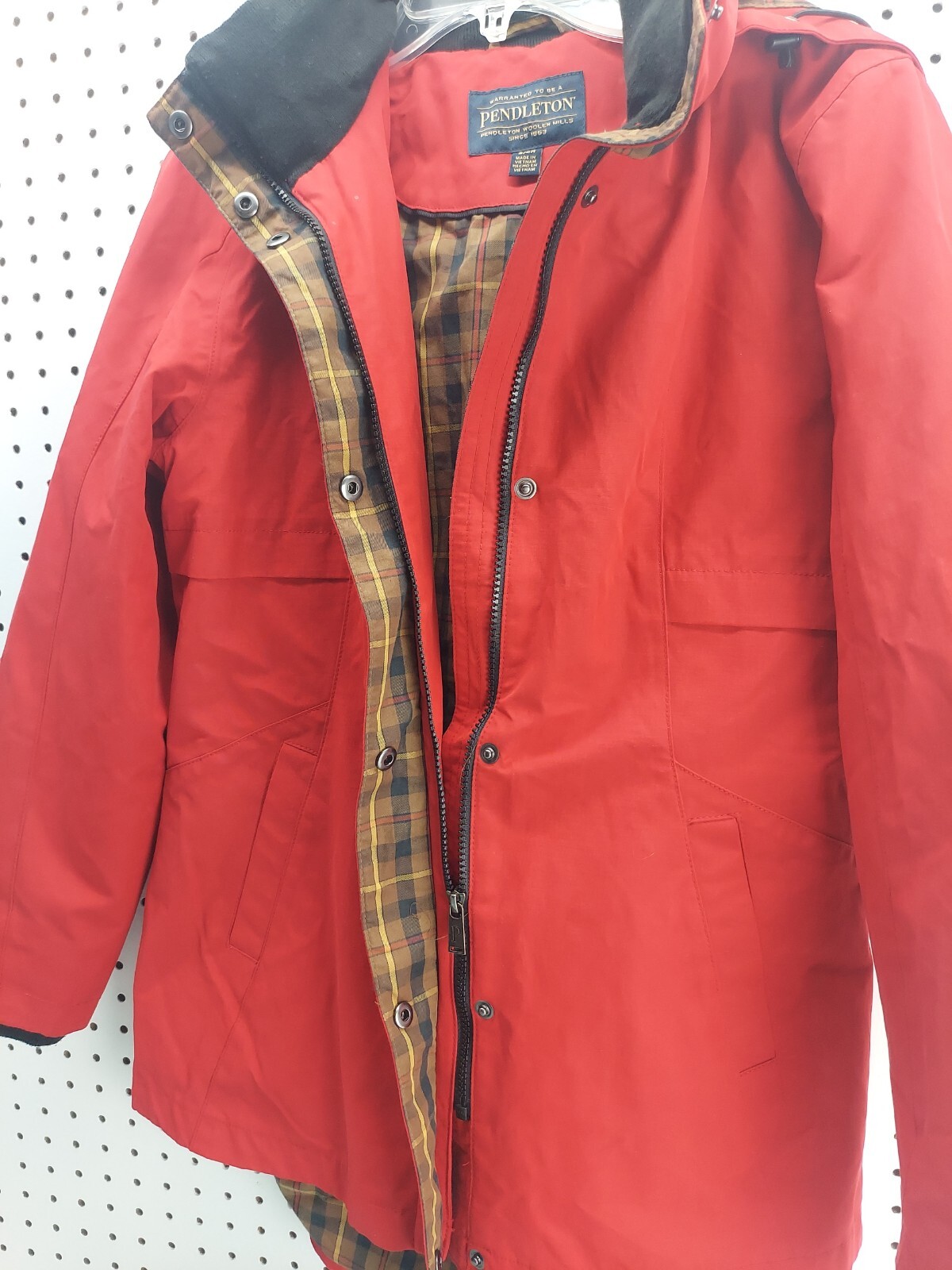 PENDLETON Red Full Zip Front Hooded Water Resista… - image 5