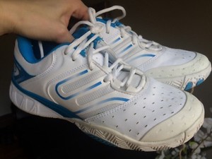 light blue tennis shoes