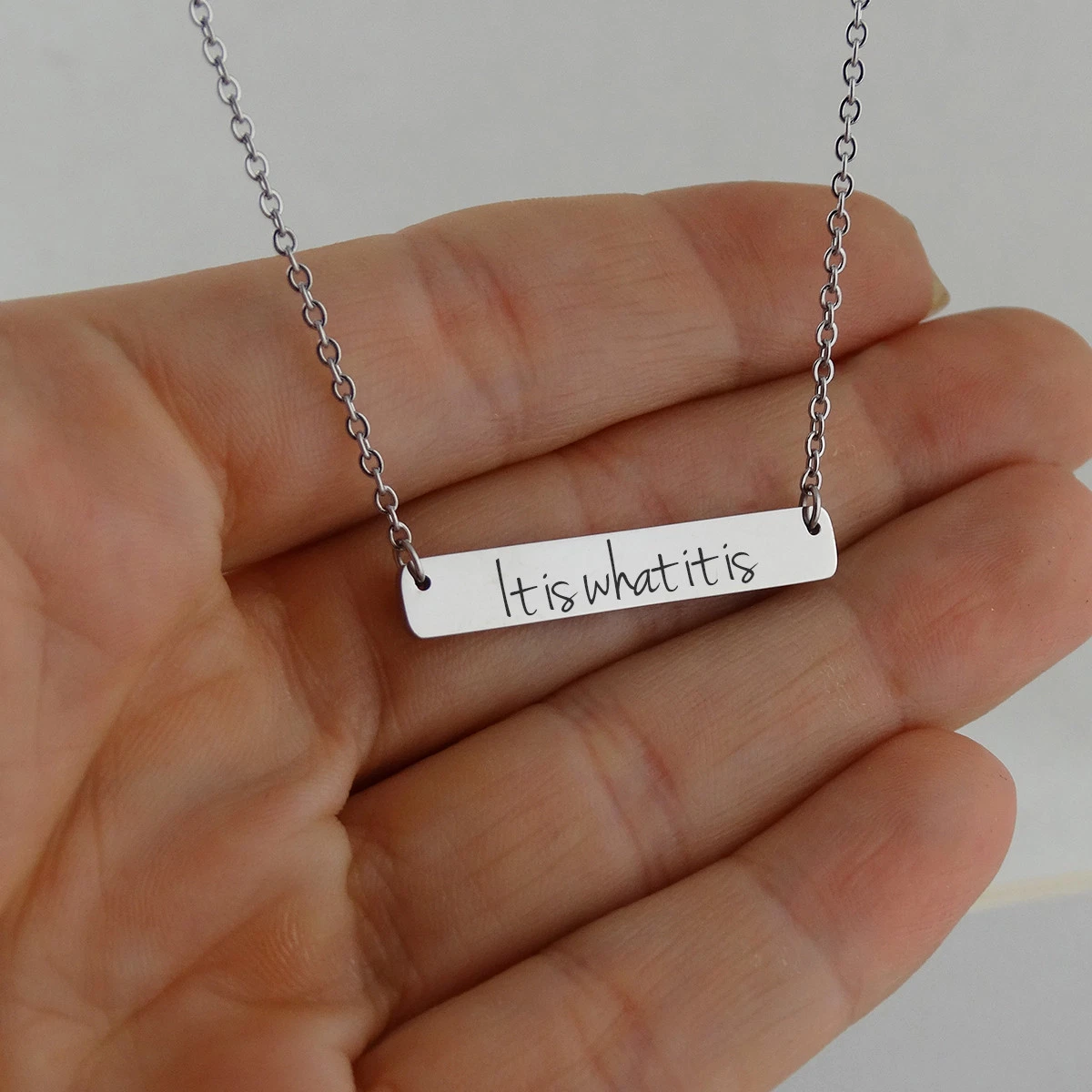 Strength bar necklace sale