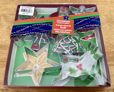 FOX RUN Christmas Cookie Cutters, Open Design, Boxed Set Of 7, NIB, USA