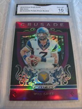 WILL GRIER PANTHERS 2019 PRIZM DRAFT CRUSADE PURPLE PRIZM ROOKIE RC 4 GRADED 10