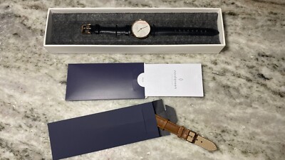 BNIB Nordgreen Native Lille Watch Yellow Gold White Face with Extra Band C511