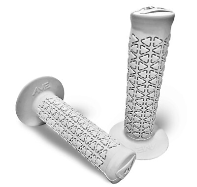 A'ME Best Moto Grips   Motorcycle E-bike Dirt Bike Round Grips Off Road - WHITE