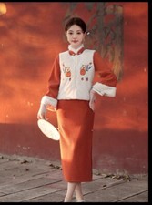 Winter Cheongsam 2024new Long-sleeved Thickened Warm Vest Suit