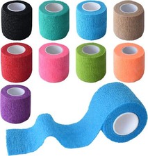 9 Pack 2" x 5 Yards Self Adhesive Bandage Wrap 2 Inch, Multi Colors