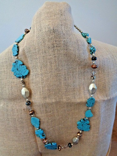 Faux Pieces \u0026 Gold Beaded Long Necklace 