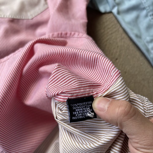 J Peterman Shirt Mens XL Button Up Colorful Striped Color Block Retro Stretch - Picture 11 of 14