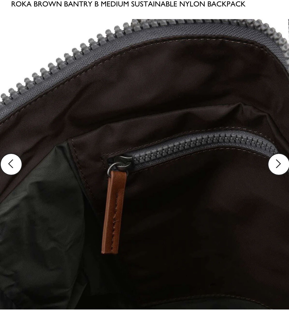 Roka London Bantry B medium backpack rucksack bag Chocolate Nylon RRP £