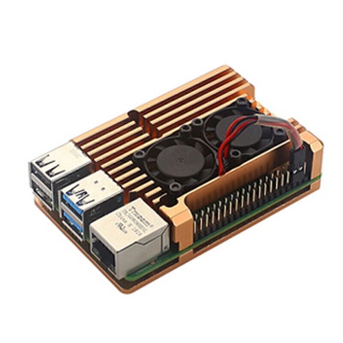 For Raspberry Pi 4 Model B Case Box Aluminum Alloy Enclosure Dual Fan Heat Sink - Picture 4 of 14