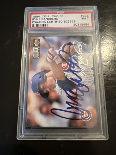 1994 Koll. Choice Ryne Sandberg Auto Psa DNA 7 Autograf Autentyczny