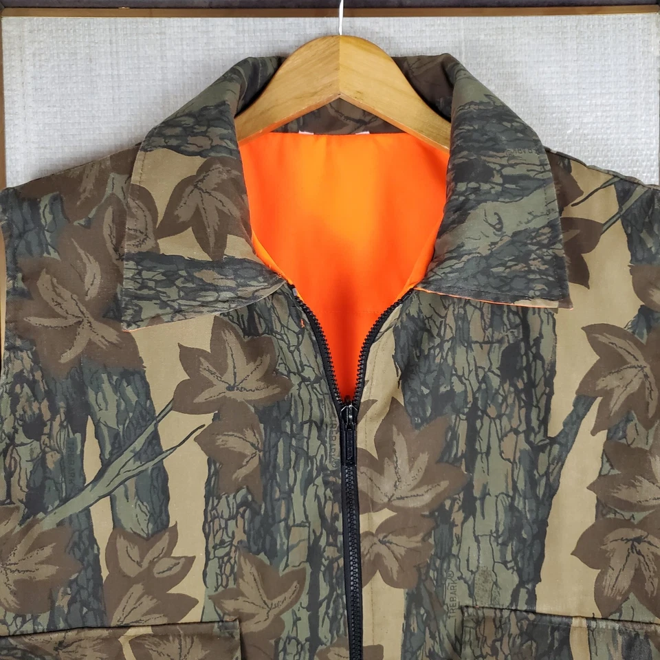 WINCHESTER VTG Size XL Mens Reversible Vest Trebark/Conceal Orange Insulated Zip - Image 3 of 4