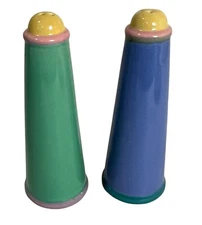 Lindt Stymeist Colorways Tower Round Dome Top Salt Pepper Shakers Vintage 1980s