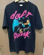 Daft Punk Band Rare Design Black Short Sleeve Cotton Unisex T-shirt S-5XL