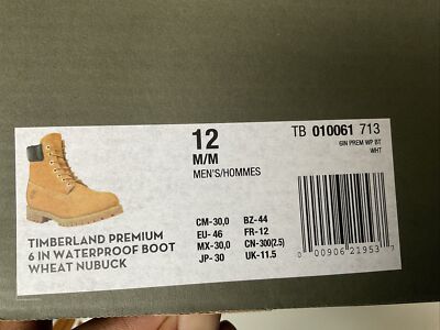 Buy Timberland Premium Waterproof Men Boots Size 12 (Wheat Nubuck