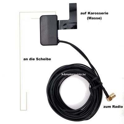 DAB-Antenne Auto aktiv Radio Scheibenantenne SMB für JVC Kenwood DAB+