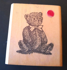 RUBBER STAMP: Cute Teddy Bear with Bow Tie for--letters/cards/crafts...