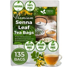 , Premium 135 Senna Leaf Tea Bags, 100% Natural & Pure from Senna Leaves. Loose
