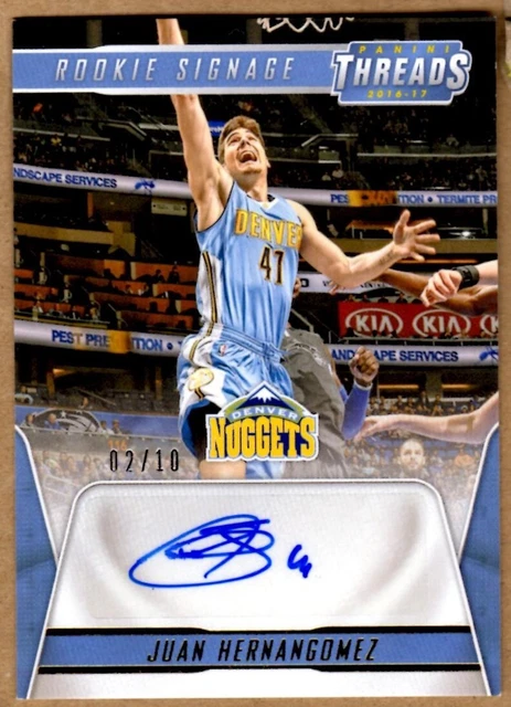 2016-17 Panini Threads Rookie Signage Century Proof Gold #18 Juan Hernangomez/10
